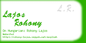 lajos rohony business card